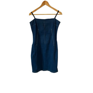 Women’s Denim Dress 12 Stretch Mid Length Adjustable Strap Dress